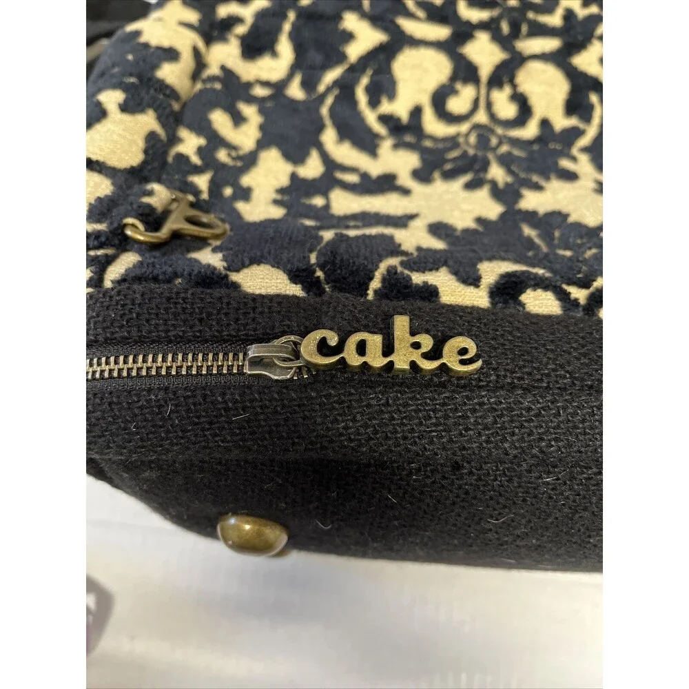 Cake by Petunia Pickle Embossed Black Velvet Diaper Bag Large